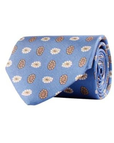 Amanda Christensen Cravate classique bleue à motif cachemire