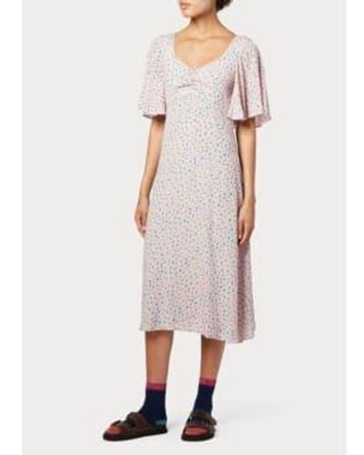 Paul Smith With Blue Spot Floaty Dress Uk10 - Multicolor