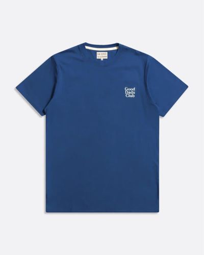 Far Afield Fax Fh002a Camiseta bordada "good Dads Club" en azul marino / blanco