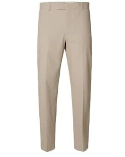SELECTED Slhreg-smith Seersucker Pure Cashmere Trousers 52 - Natural