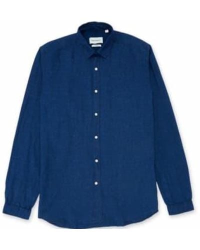 Oliver Spencer Clerkenwell tab shirt rinse - Blau