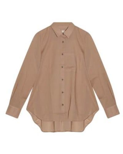 Cashmere Fashion Lareida organza cotton mix blouse lenon - Neutre