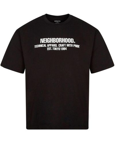 Neighborhood Logo-T-Shirt – Schwarz