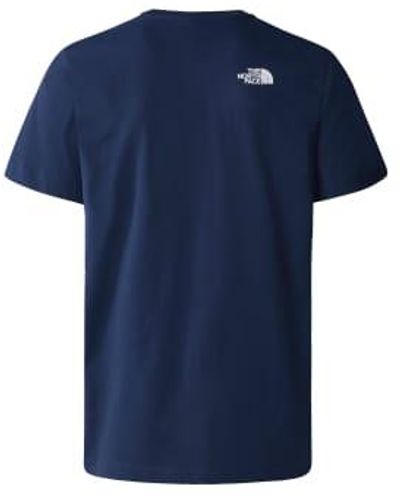 The North Face T-shirt Woodcut Bleu Marine - Blue