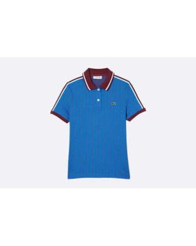Lacoste Wmns Ribbed Collar Shirt 34 / Azul - Blue