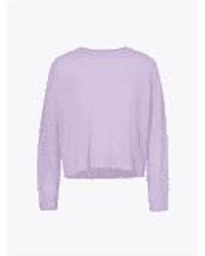 360cashmere Riley Crew Open Stitch Sleeves Sweater Size: M, Col: Lilac M - Purple