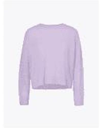 360cashmere Riley Crew Open Stitch Sleeves Jumper Size M Col Lilac - Viola