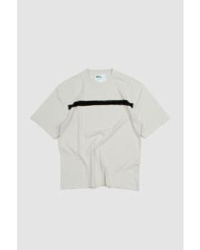 Margaret Howell Painted Stripe T-shirt Matte Jersey Off - White
