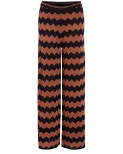 Ouí And Brown Knitted Trousers - Rosso
