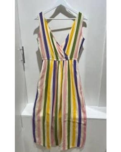 Compañía Fantástica Multicolour Striped Midi Dress - Multicolore