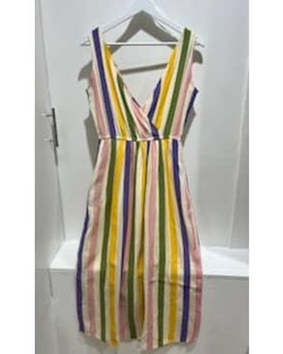 Compañía Fantástica Multicolor Striped Midi Dress L