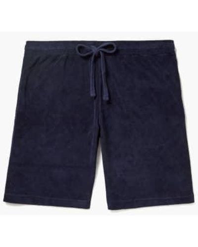 Hartford Marina algodón terry drawstring bermuda shorts - Azul