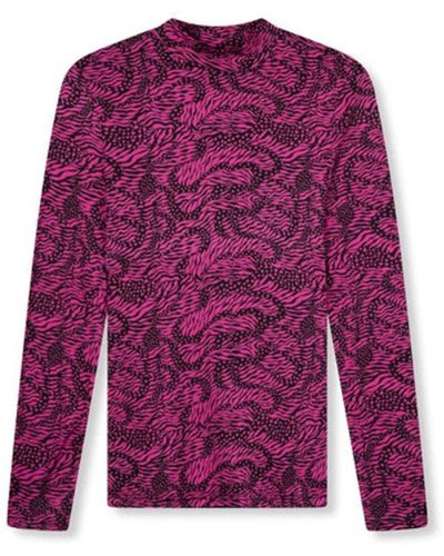 Refined Department | Riley Knitted Zebra Top - Purple