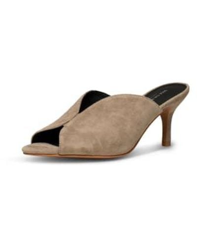 Shoe The Bear Valentine Suede Sandal Heels Taupe - Marrone