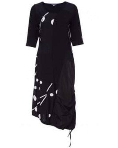 Naya Spot Print Drawstring Dress 0 - Black