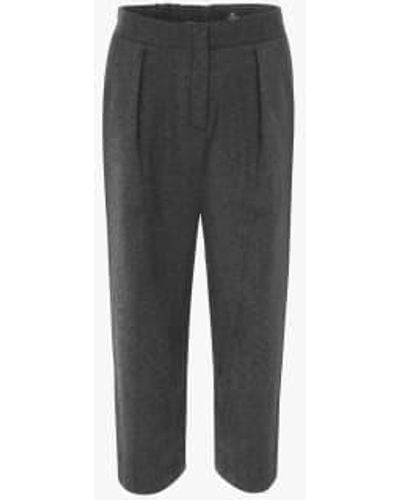 AV London Wide Leg Cropped Pants Wool - Gray