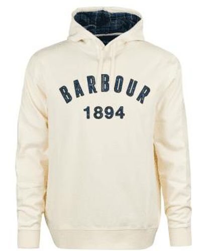 Barbour Affiliate Popover Hoodie Neutral - Weiß