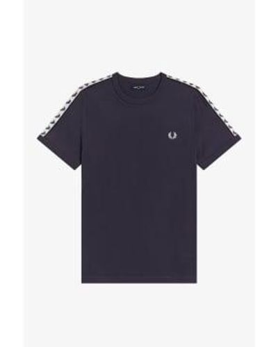 Fred Perry Taped Ringer T-shirt Dark Graphite Xl - Blue