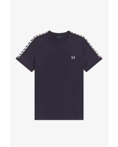 Fred Perry Taped Ringer T-shirt Dark Graphite - Azul