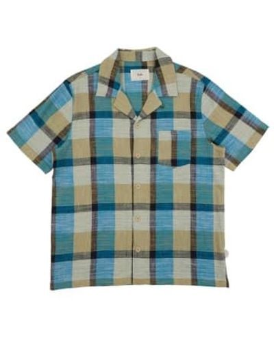 Folk Soft Collar Shirt Multi Gingham Check / M - Blue