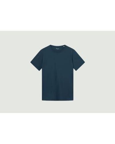 Knowledge Cotton Basic Regular T-shirt Xs - Blue