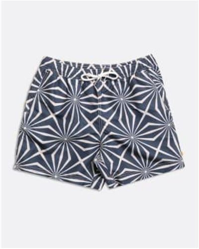 Far Afield Kaleidoscope Printed Swim Shorts - Blue