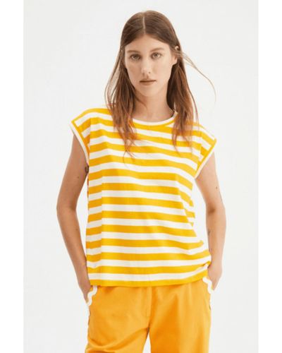 Compañía Fantástica Stripe T Shirt Yellow - Metallic