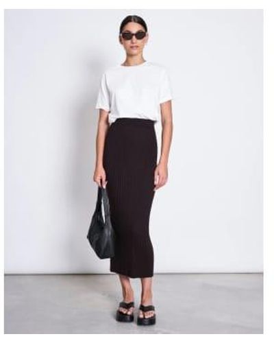 Jan N June Ebba Knit Skirt -espresso Extra Small - White