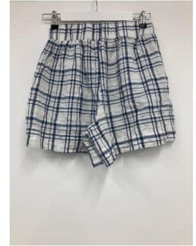 Beaumont Organic Gilma Cay Shorts In Check Size S - Bianco