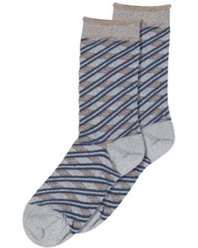 mpDenmark Mona Ankle Socks Stone - Grigio