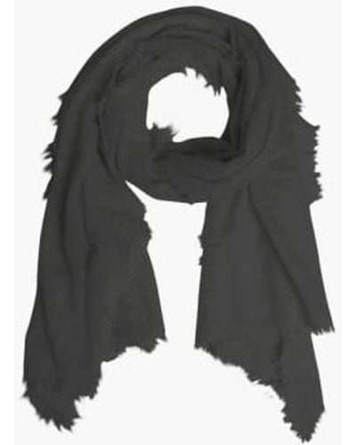 PUR SCHOEN Hand Felted Cashmere Soft Scarf Anthracite + Gift - Black