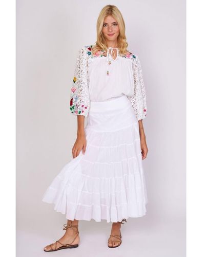 Rene' Derhy Flamenco Skirt - White