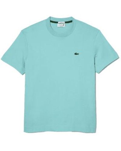Lacoste Rundhals-unisex-t-shirt aus bio-baumwolle hellgrün - Blau