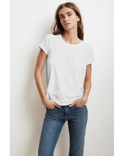Velvet By Graham & Spencer Tressa Cotton Slub T-Shirt - Weiß