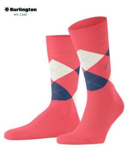 Burlington King Coral Red Socks 40-46 - Pink