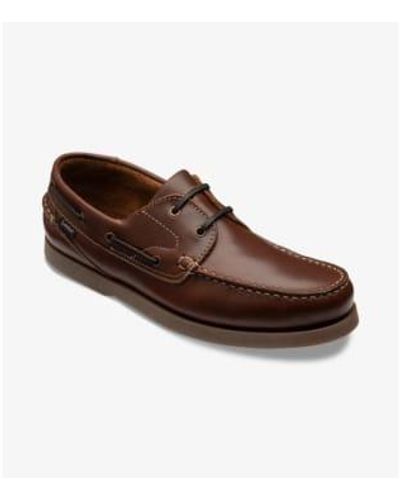 Loake Waxy Leather Lymington Boat Shoes 8 - Brown