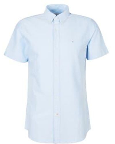 Barbour Oxford Short Sleeve Tailored Shirt Sky - Blu