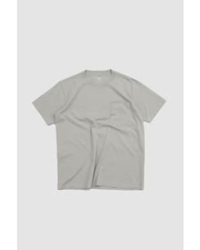 Lady White Co. T-shirt poche balta post gris