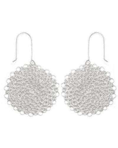 Just Trade Marisol Circle Earrings Medium Plated - White