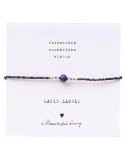 A Beautiful Story Bl23328 Iris Card Lapis Lazuli Bracelet Sc One Size - White