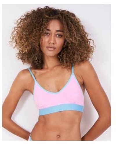 Stripe & Stare T-shirt Bra Turquoise/candy Floss L - White