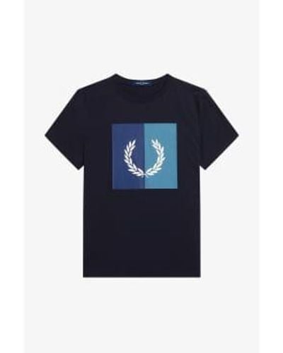 Fred Perry Laurel Wreath Graphic T-shirt Navy - Bleu