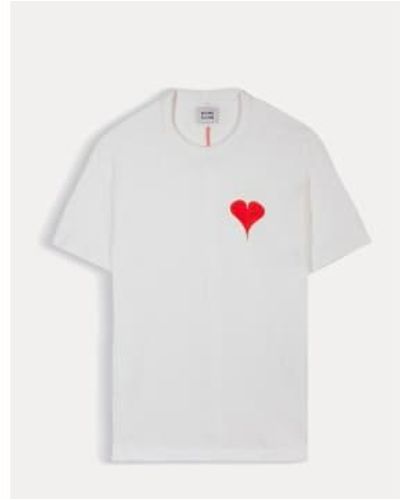 Homecore T Shirt Oscar Coton Bio Blanc And Rouge - Bianco