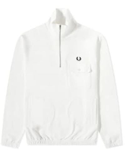 Fred Perry Half-zip Funnel Neck Sweat - White