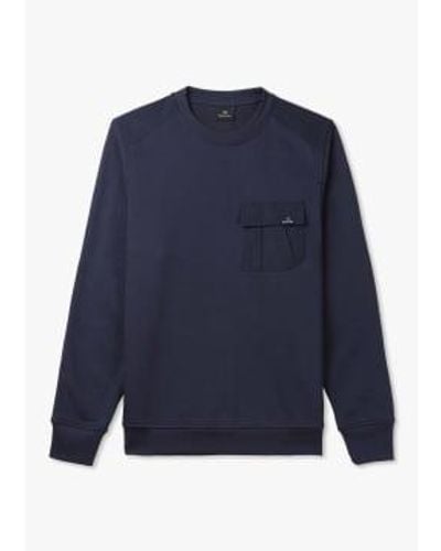 Paul Smith S Crew Neck Pocket Sweatshirt - Blue