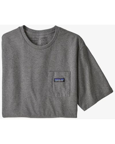 Patagonia T-shirt P 6 Label Pocket Responsibili Gravel Heather - Gris