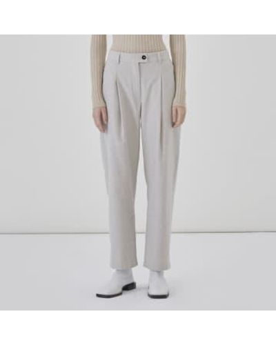 Diarte Palmer Trousers In Light Recycled Cotton - Grigio