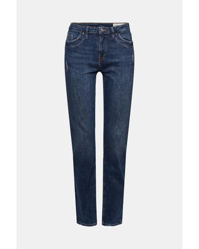 Esprit Jeans Elásticos De Look Vintage, Algodón Orgánico - Azul