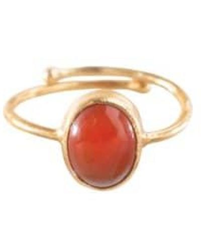 A Beautiful Story Ring Visionary Carnelian Sustainable & Fairtrade Choice - White