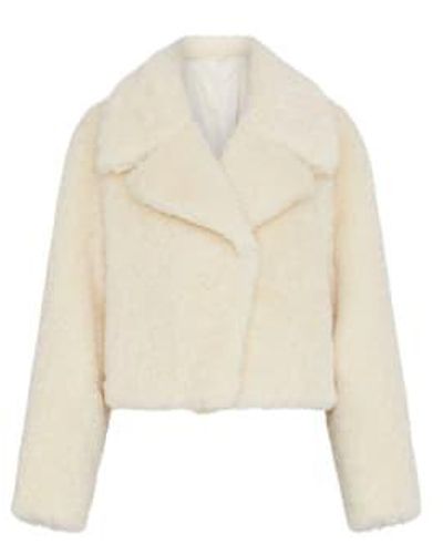Marella Faux fur boxy chaqueta - Blanco